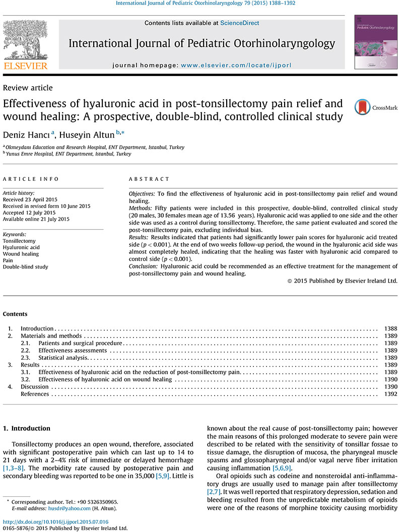 Effectiveness of hyaluronic acid in post-tonsillectomy pain relief and wound healing.jpg
